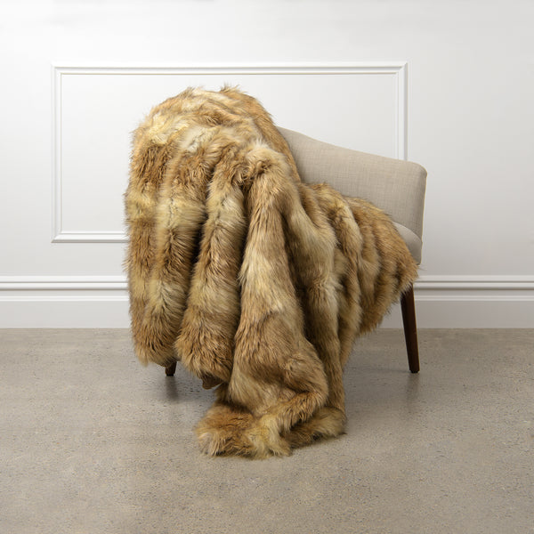 Faux Fur Throw - Platinum Frost Fox