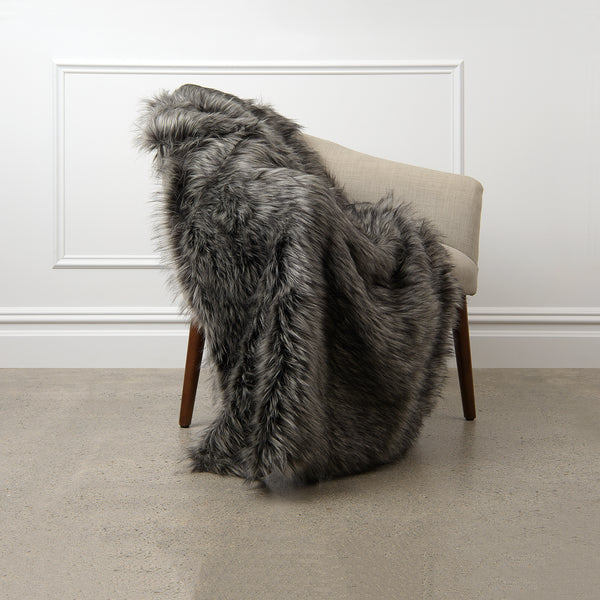 Faux Fur Throw - Silver Fox