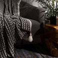 Braid Pattern Knit Tassel Throw
