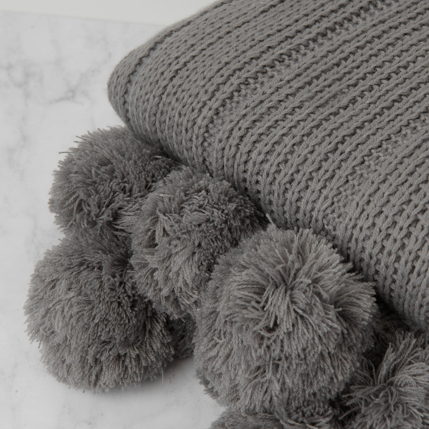 Knitted Pom Throw