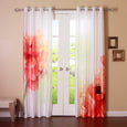 Faux Silk Watercolor Flower Curtains