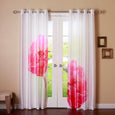 Faux Silk Watercolor Flower Curtains