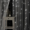 Tulle Overlay Star Cut Out Blackout Curtains