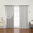 Tulle Overlay Star Cut Out Blackout Curtains