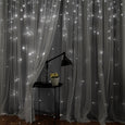 Tulle Overlay Star Cut Out Blackout Curtains