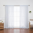 Sheer Faux Linen Reverse Diamante Curtains