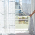 Sheer Faux Linen Reverse Diamante Curtains