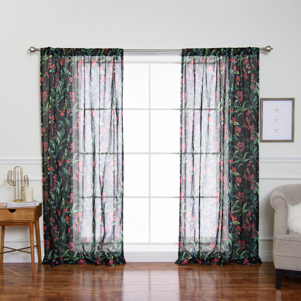 Sheer Floral Curtains