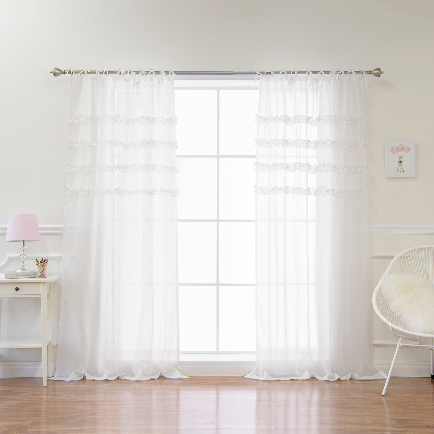 Romantic Ruffle Tie Top Curtains