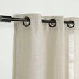 Black Grommet Linen Look Curtains