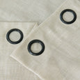 Black Grommet Linen Look Curtains