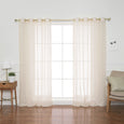 Faux Linen Gold Grommet Curtains