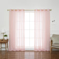 Faux Linen Gold Grommet Curtains