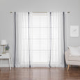 Sheer Faux Linen Triple Stripe Curtains