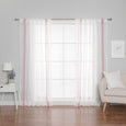 Sheer Faux Linen Triple Stripe Curtains