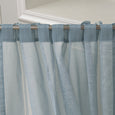 Sheer Faux Linen Reverse Triple Stripe Curtains