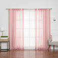 Sheer Faux Linen Reverse Triple Stripe Curtains