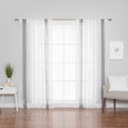 Sheer Faux Linen Stripe Curtains