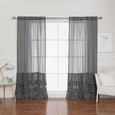 Faux Linen Ruffle Curtains