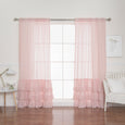 Faux Linen Ruffle Curtains