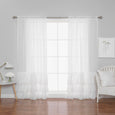 Faux Linen Ruffle Curtains