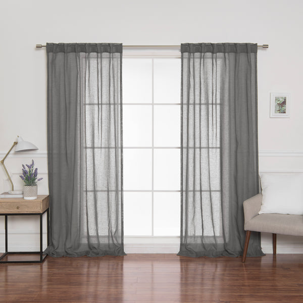 Sheer Faux Linen Curtains