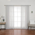 Sheer Faux Linen Curtains