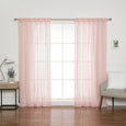 Sheer Faux Linen Curtains
