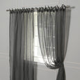 Faux Linen Tie Top Curtains