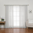 Faux Linen Romantic Tie Top Curtains
