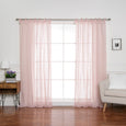 Faux Linen Romantic Tie Top Curtains