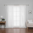 Faux Linen Romantic Tie Top Curtains