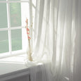 Faux Linen Romantic Tie Top Curtains