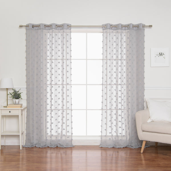 Sheer Textured Dot Curtains
