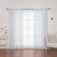 Sheer Watercolor Plaid Curtains