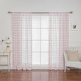 Sheer Watercolor Plaid Curtains
