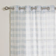 Sheer Watercolor Plaid Grommet Curtains