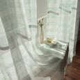 Sheer Watercolor Plaid Grommet Curtains
