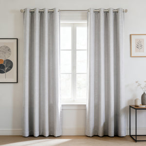 100% Blackout Grommet Faux Linen Curtains