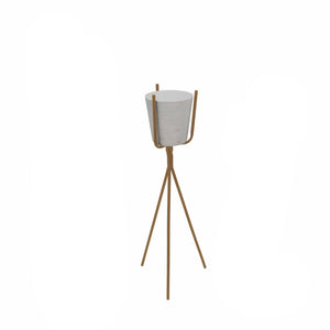 Ivory Metal Planter with Gold Minimalist Stand