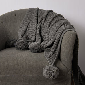 Knitted Pom Throw