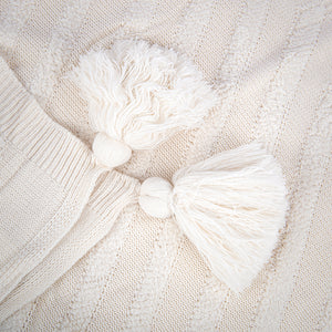 Diagonal Pattern Tassel Throw