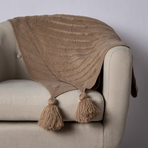 Diagonal Pattern Tassel Throw