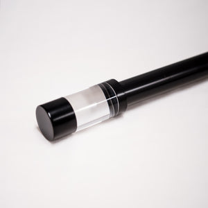 Capped Acrylic Cylinder Finial Metal Curtain Rod