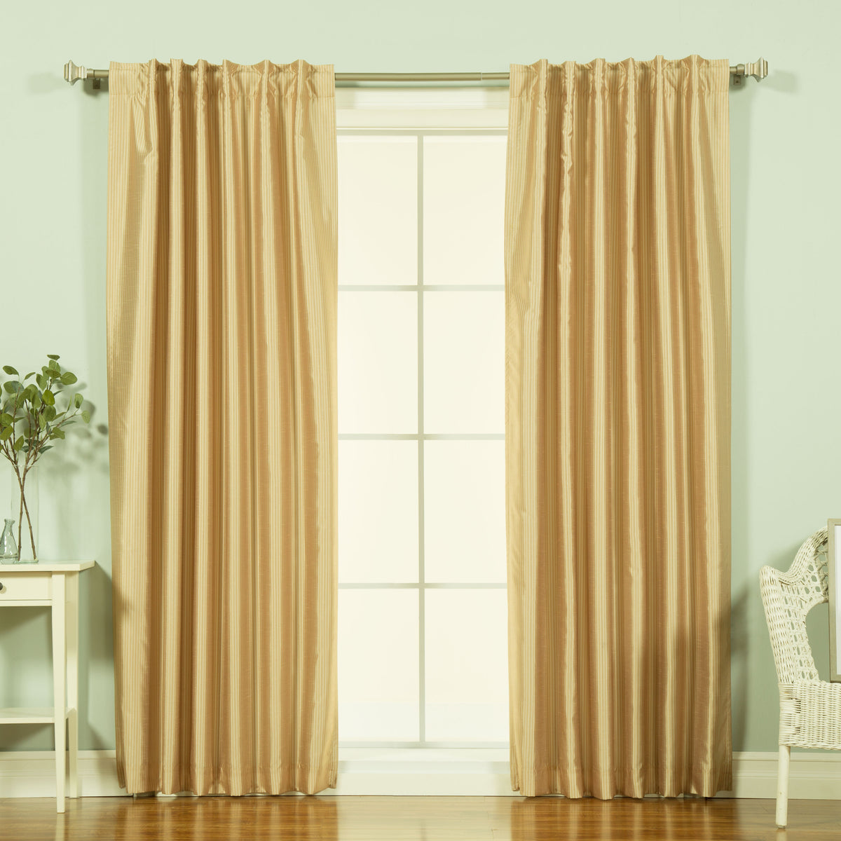 Faux Silk Candy Stripe Blackout Curtains