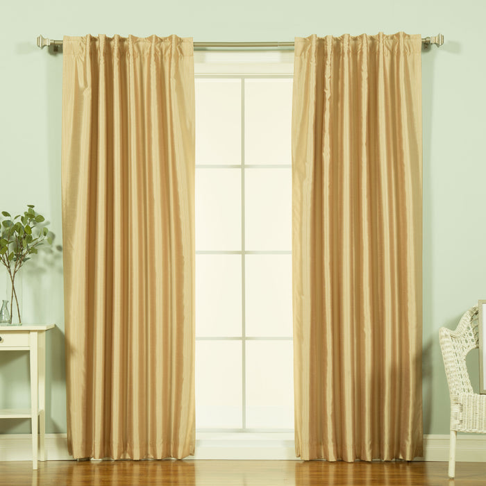 Faux Silk Candy Stripe Blackout Curtains