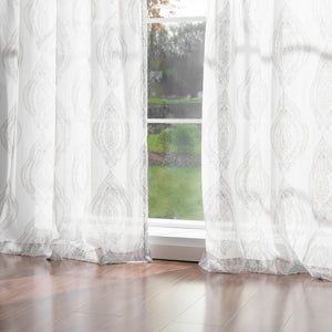 Faux Linen Sheer Medallion Curtains