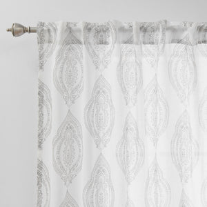 Faux Linen Sheer Medallion Curtains
