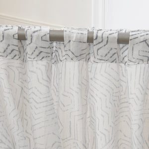 Sheer Faux Linen Modern Abstract Curtains