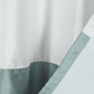 Faux Silk Colorblock Blackout Curtain